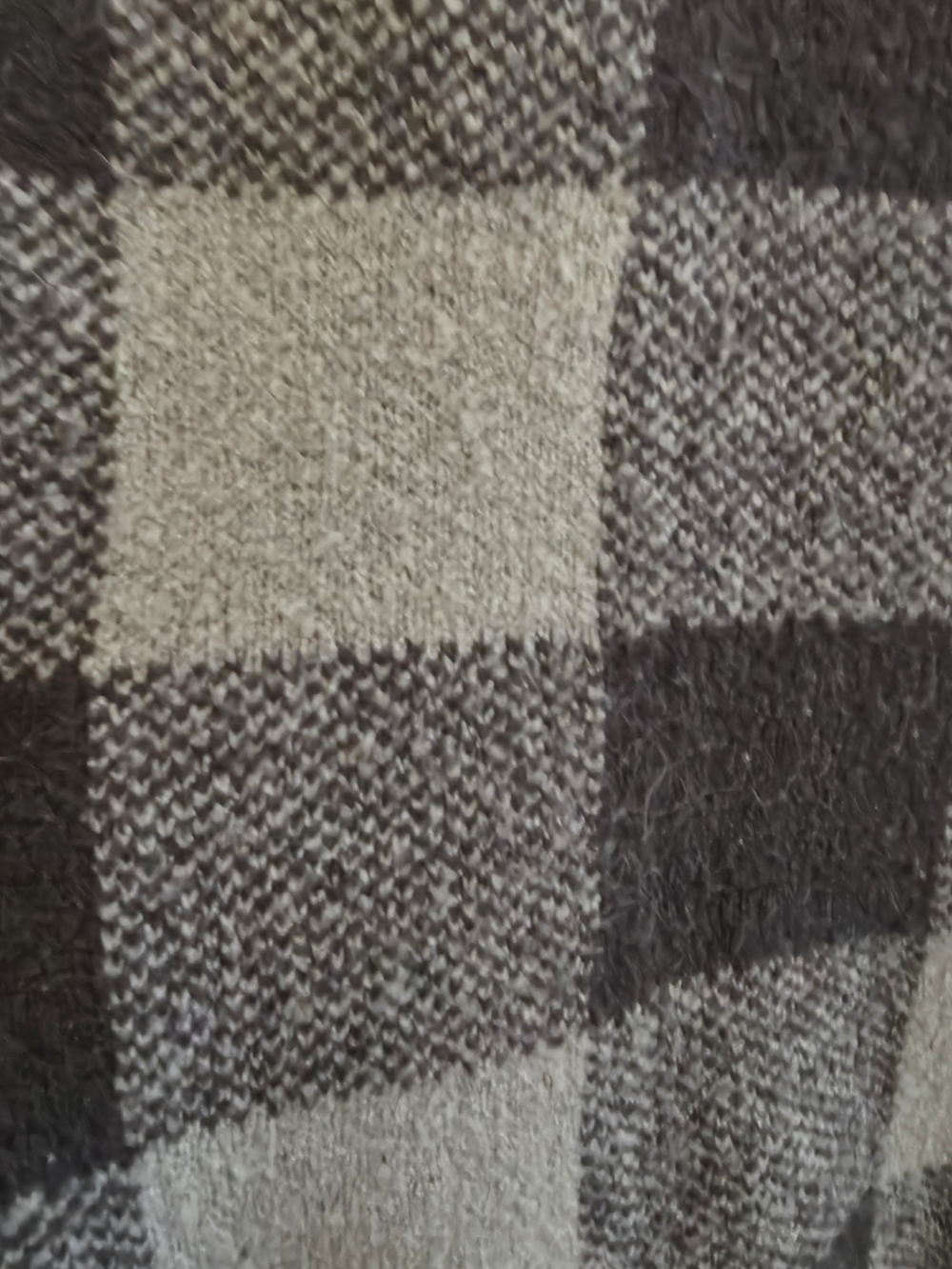 DEX Plaid Single Button Long Cardigan Sweater - Charcoal Gray and Black - Picture 3 of 6
